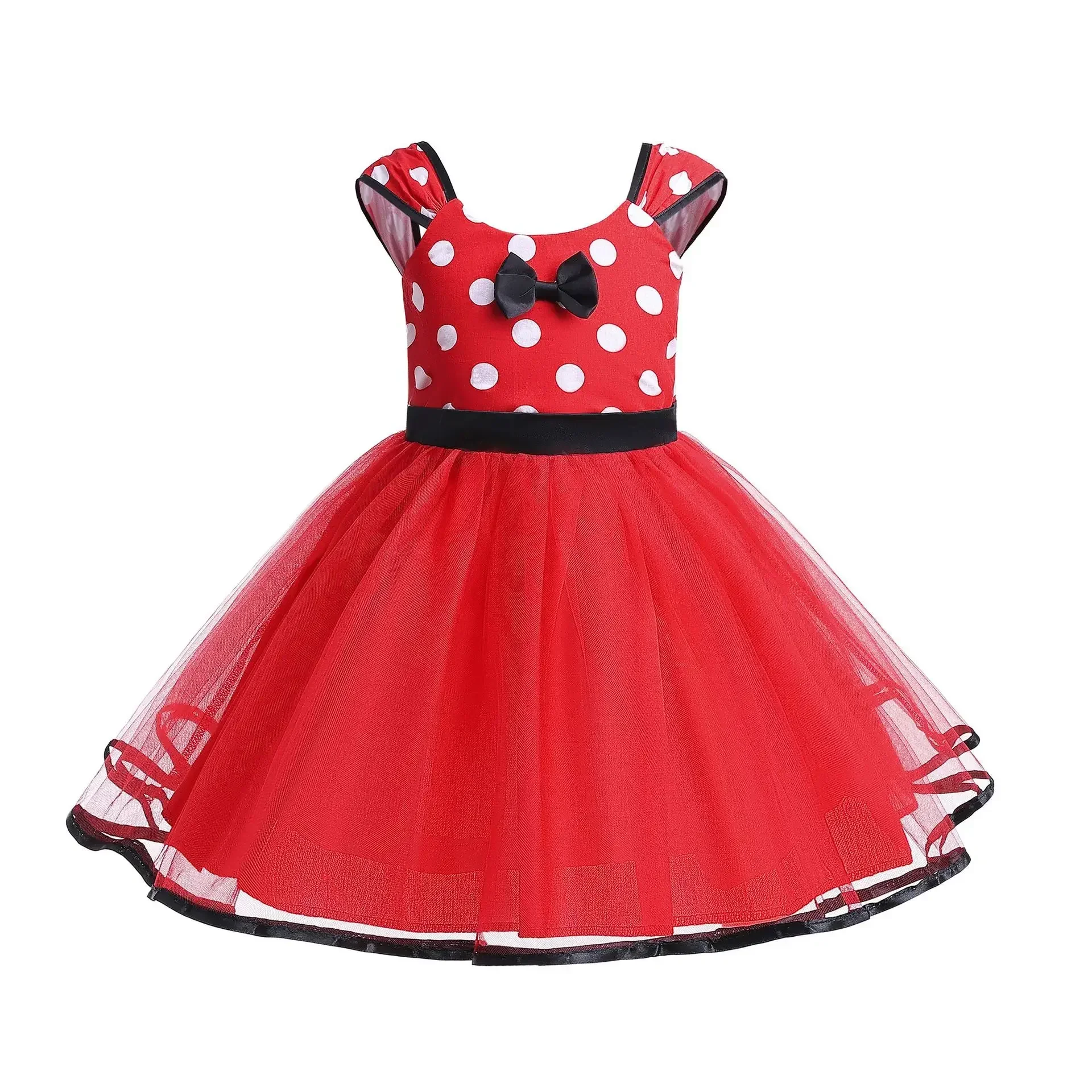 Minni Mouse Baby Girls Dress Fancy Birthday Party Cosplay Costume Polka Dot Cute Carnival Party Easter Costume for 1-5 Years