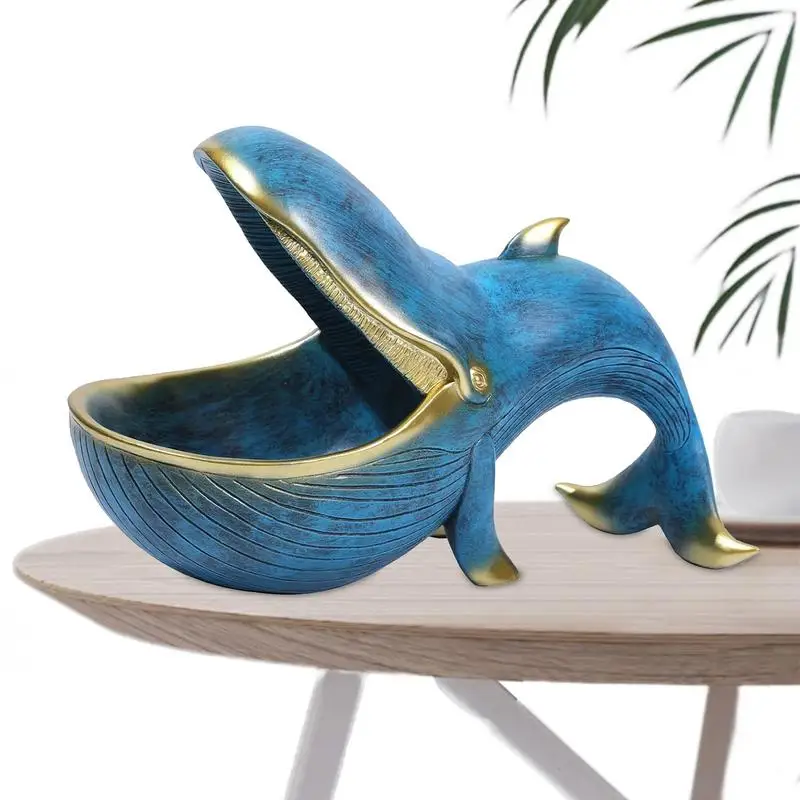 

Whale Bowl Resin Whale Figurine Candy Dish Whale Rustic Animal Figurine With Open Mouth For Enterway Bedroom Key & Snack Storage