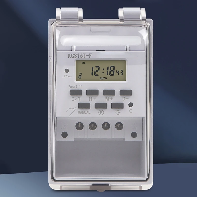 220V 60A Digital Timer Switches Electronic Hour Weekly Programmable Time Controllers 1Min 158H Timer Switches KXRE