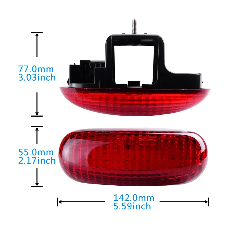 Car LED Rear High Level 3rd Brake Stop Light For Renault Trafic II Opel Vivaro Nissan Interstar 8200209522 8200040732 Red Lens