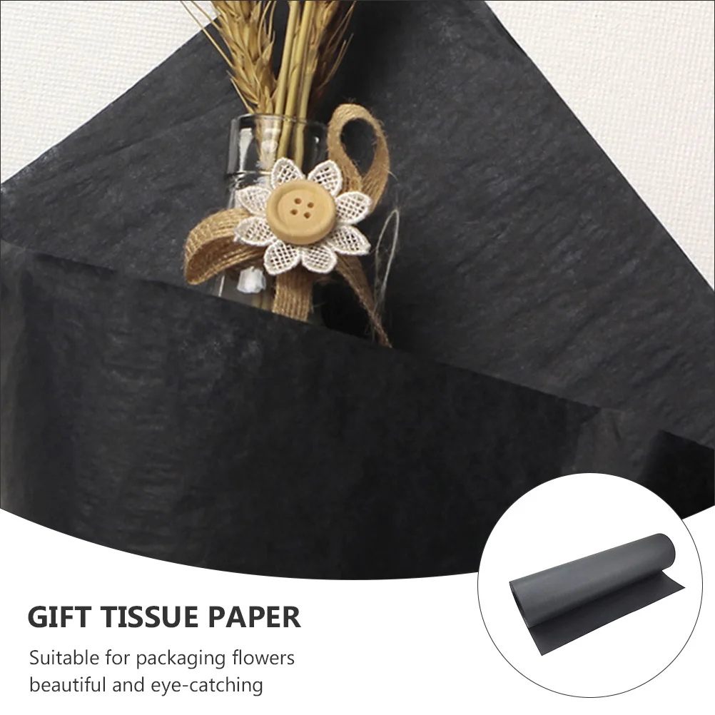 

Black Kraft Paper Roll Gift Wrapping Bulk Packing Tissue Decorative Flower Packaging Arts Crafts Home DIY