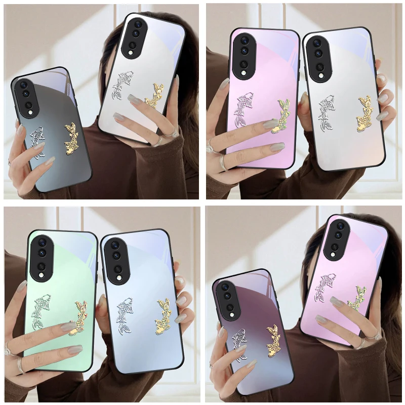 

Fish playing in the water For Honor Magic 4 5 6 Pro 7 X6 X9c X9 X6b X8 X9b X5b X8b 30 Pro+ 50Pro 70 90 200 Lite Glass Phone Case