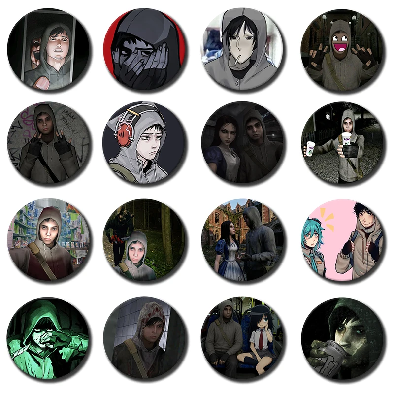 C-Cry of Fear Simon Henriksson Game Button Pin Simon and Sophie Cute Meme Brooch Badge Backpack Accessories Fans Collect Gift