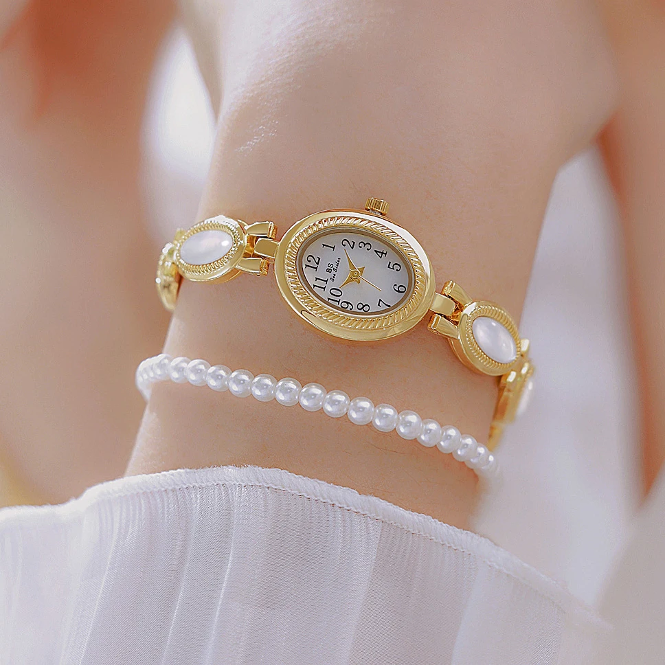 

Новые золотые женские часы, элегантные ретро арабские цифры, маленький циферблат, женский браслет из натурального нефрита, платье, часы, подарки