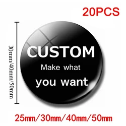 20pcs Wholesale Customized Refrigerator Magnets Custom Photos Circular Glass Decorative Magnets Kitchen Fixed Memo