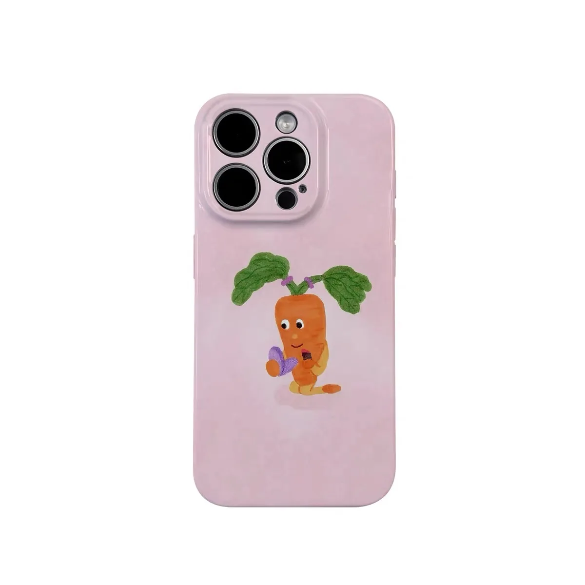 

Ins Korean Pink Cartoon Radish Phone Case for IPHONE 17 Air 16E 15 PROMAX 14 Plus 13 12 MINI 11PRO 16Plus XR Acrylic Phone Cover
