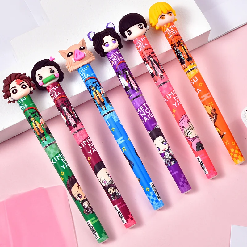 36pcs/lot Creative Demon Slayer Gel Pen Cute 0.5mm Black Ink Signature Pens Stationery Gift School Writing Supplies