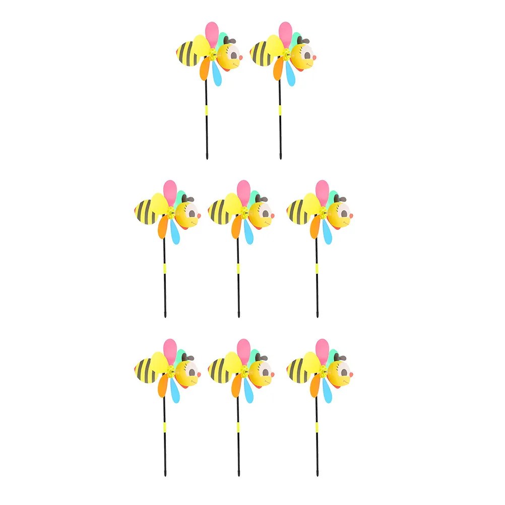 

8Pcs Premium 3D Windmill Bright Plastic Pinwheel Decor for Garden Yard Kids Nature Activity Outdoor Indoor