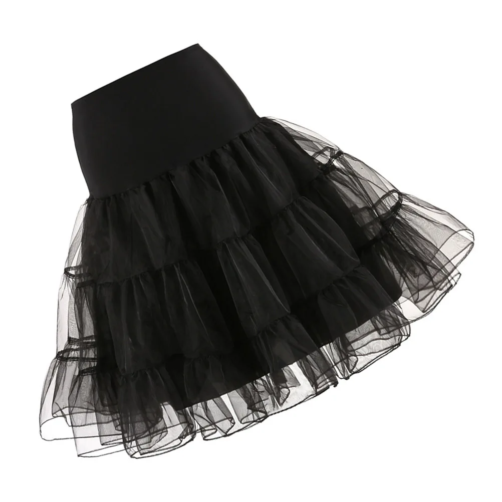 

Hoopless Petticoat Dress Short Tutu Skirt Underskirt Elastic Waist Yarn Layers Soft Lining Cosplay Dance Ballet