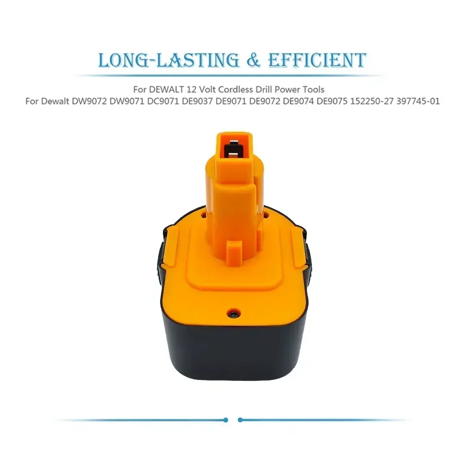 For Dewalt 12V 4800mAh NI-MH Power Tool Battery DW9072 DW9071 DC9071 DE9037 DE9071 DE9072 DE9074 DE9075 152250-27