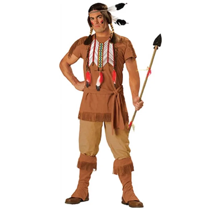 Disfraz de actuación de Halloween para adultos, disfraz de Indigus primitivo indio, traje de escenario para hombres y mujeres, Faion étnico tradicional