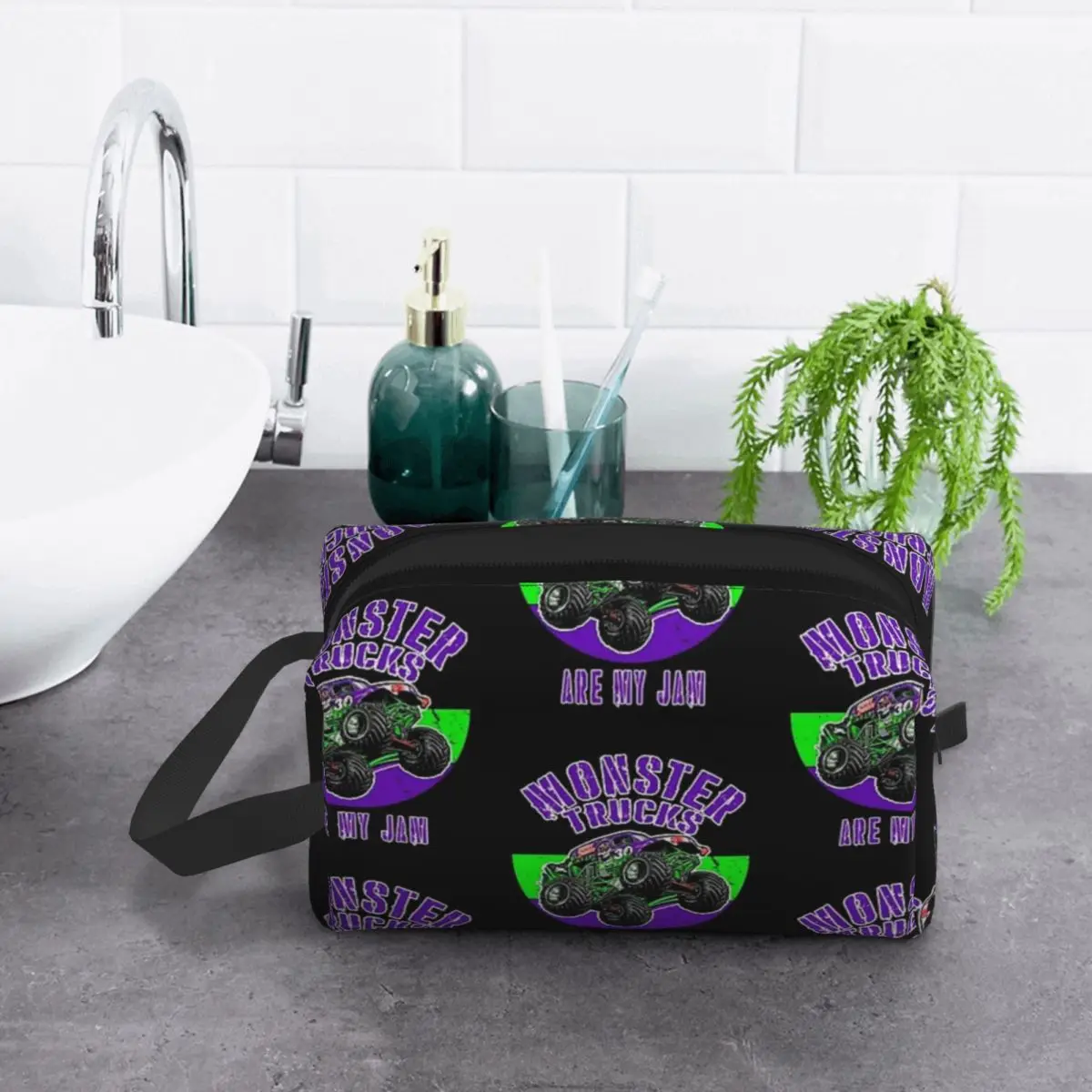 Estuche para lápices con diseño vintage de Monster Truck Are My Jam Grave Digger para niños y niñas, caja para lápices, bolsa para lápices, suministros de papelería, bolsa para cosméticos