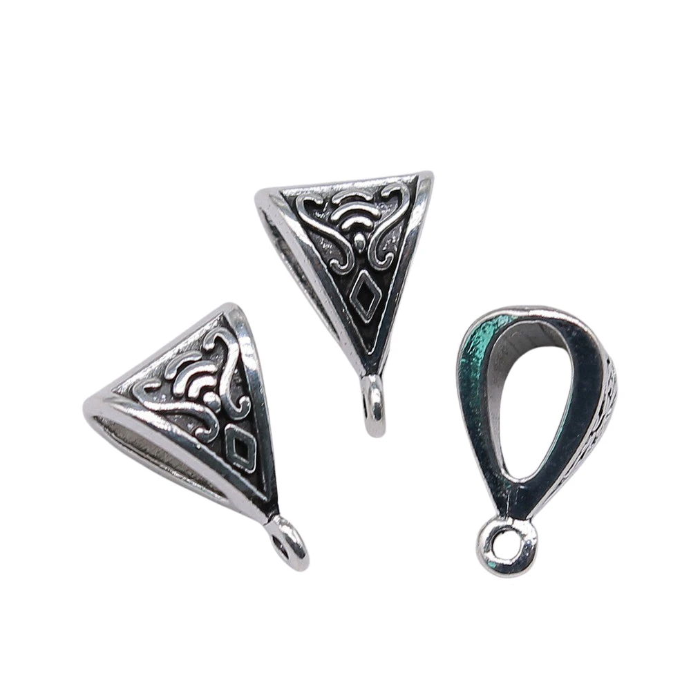 4pcs/lot Triangle Hanging Buckle Beads Bails For Jewelry Making Accesories