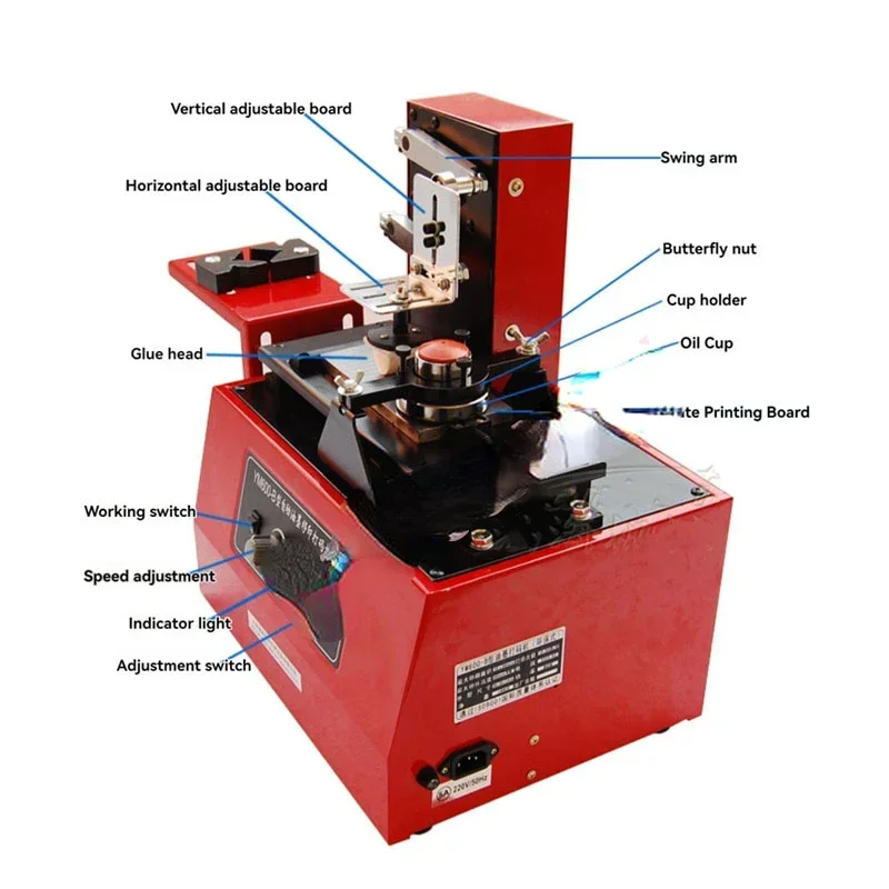 Electric Pad Printing Machine YM-600B Ink Transfer Printing Machine For Product Date Small Logo Printer 220V Typewrite