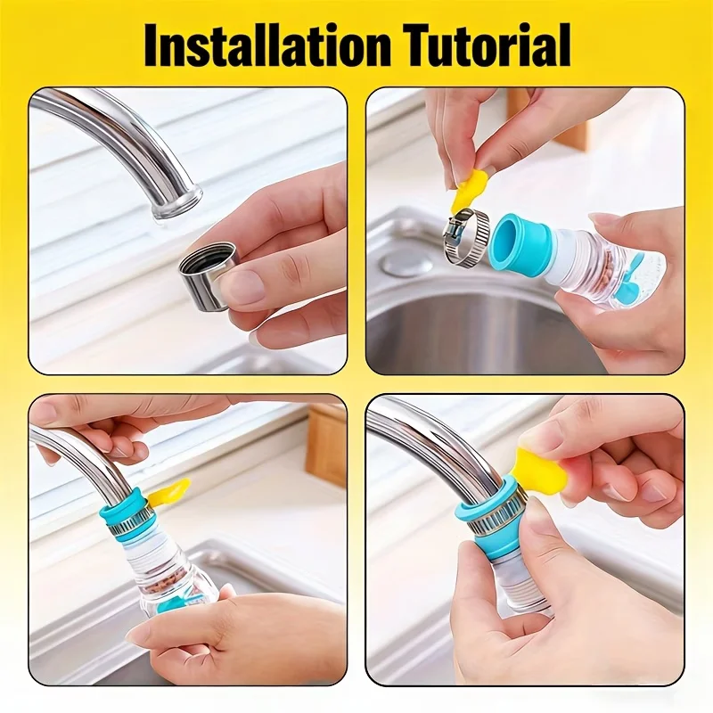 1Pc Adjustable Rotating Faucet Adapter, Telescopic Design, Easy Install for Kitchen and Bathroom