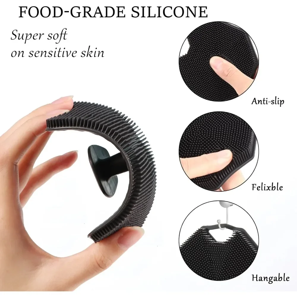 Body Buffer，Used to Clean and Exfoliate Skin，Foam Lifting Brush Hair，Ergonomic anti Slip Handle，Durable and Easy to Clean，2pcs