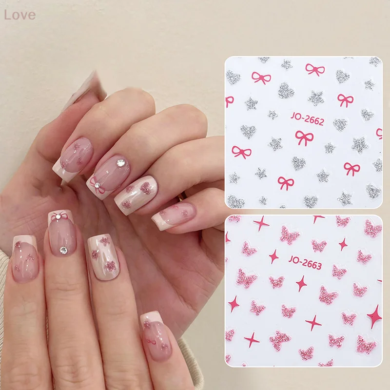[L&P] القوس الحب شكل نجمة مسمار ملصق تعزيز لاصق صالون الأظافر لتقوم بها بنفسك مجسمة عشاق الأظافر وفني الأظافر