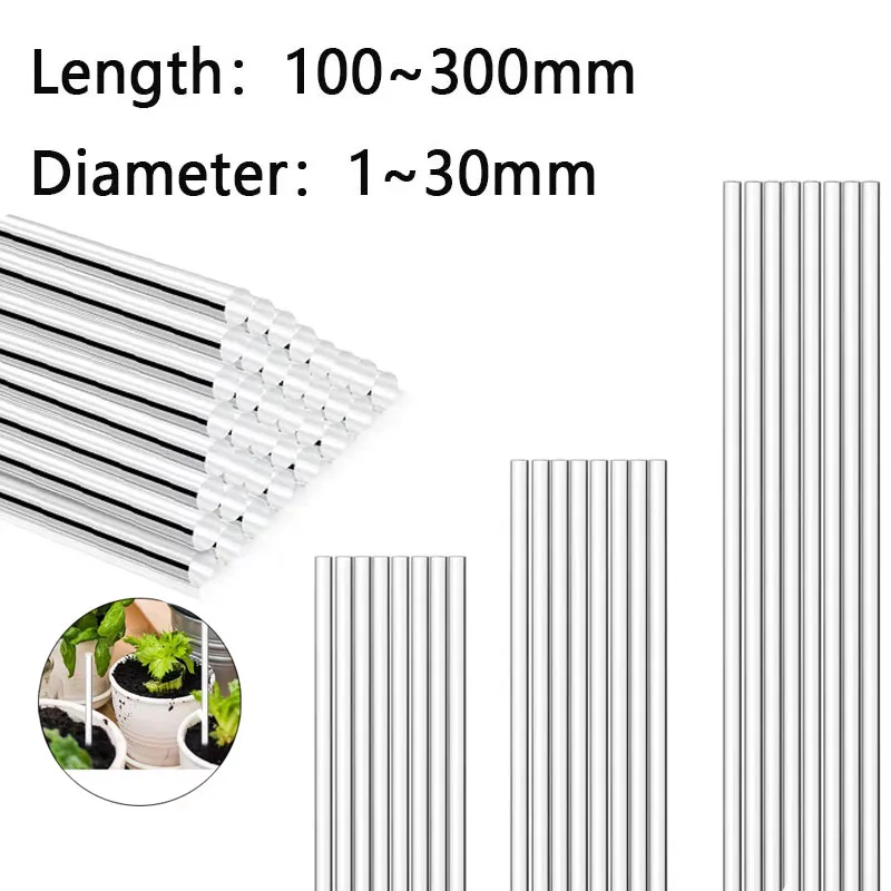 1/5/10 قطعة قضبان أكريليك شفافة قضبان مستديرة من الأكريليك لتقوم بها بنفسك نموذج بناء مادة مناسبة لملحقات المواد