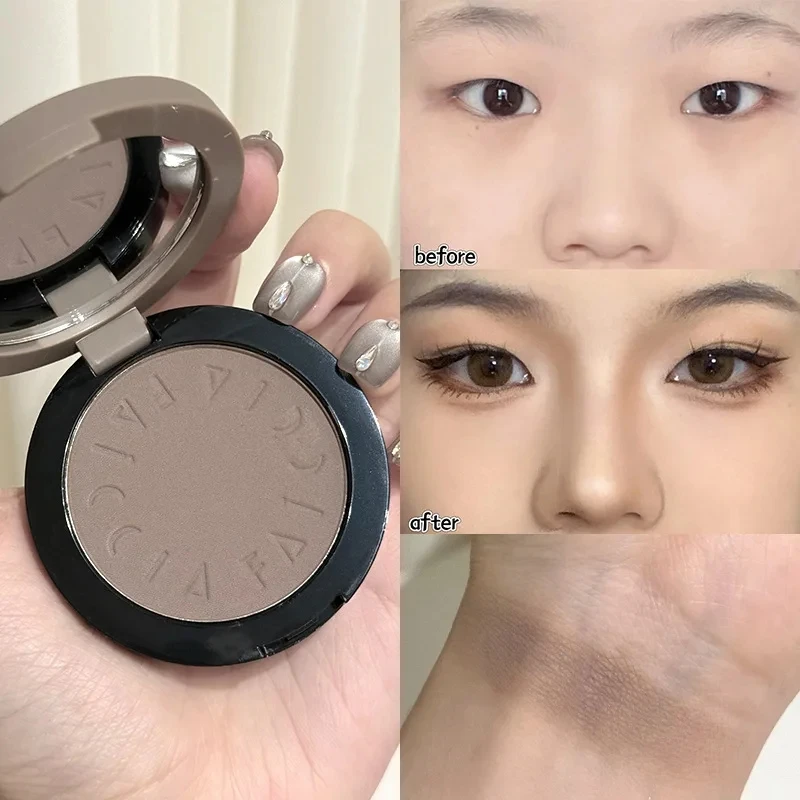 Matte Cement Grey Brown Nose Shadow Contouring Repair Palette Long-lasting Natural High Nose Bridge Face Contouring Makeup