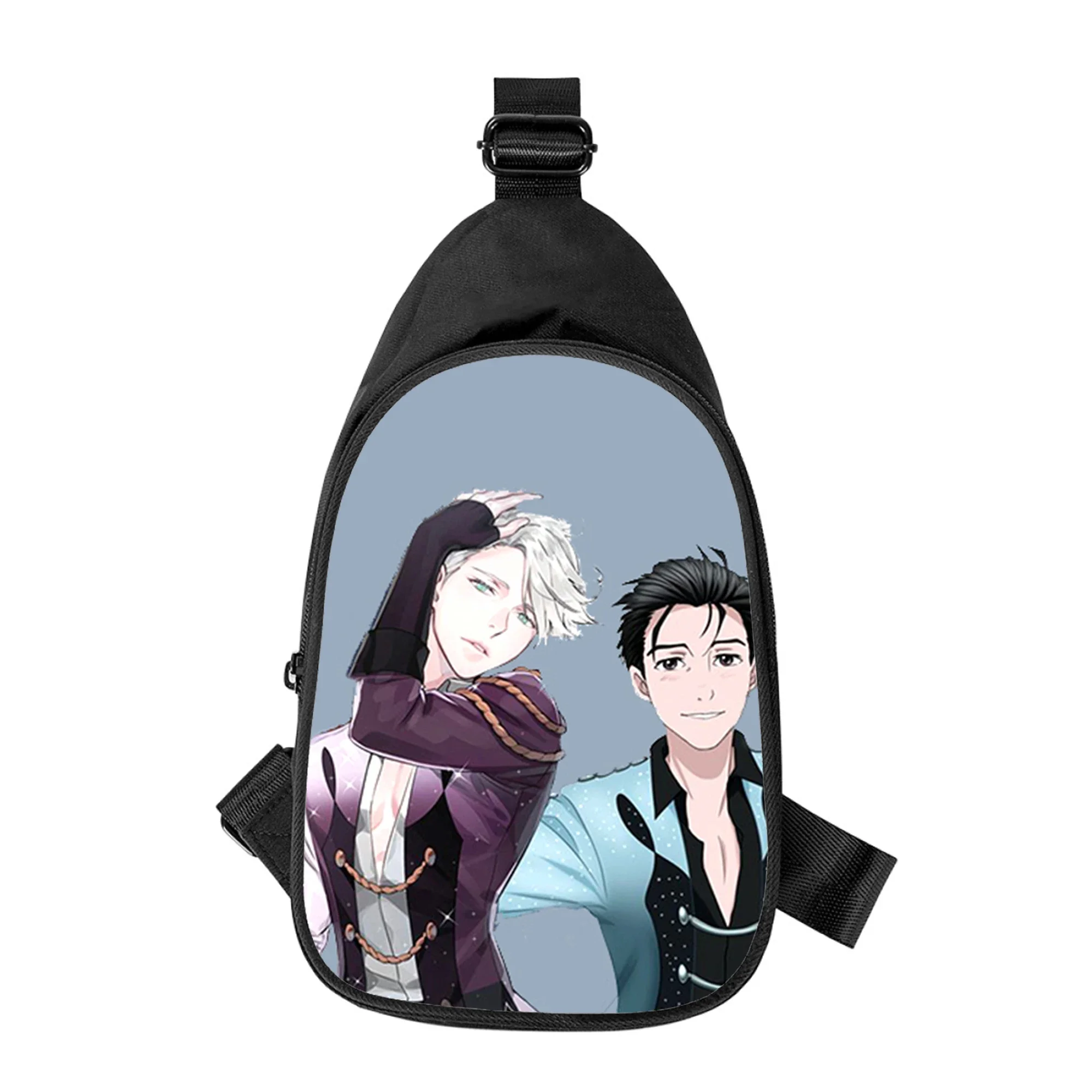 Tas dada pria wanita Anime Yuri on Ice motif 3D tas selempang dada pria baru diagonal tas bahu wanita tas pinggang sekolah pak dada pria