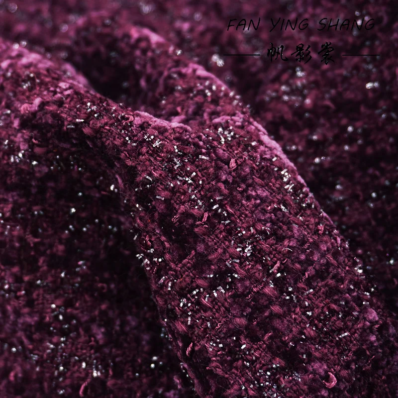 

2024 Фиолетовый Красный Снежный Флис Яркая Мягкая Шерстяная Твидовая Ткань Для Пальто Telas Costura Tissus Couture ткань Швейный Stoffe Tecido