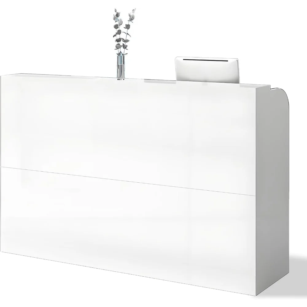 

Modern Reception Desk with Drawers & Storage Cabinet - Compact Front Desk Reception Counter for Salon