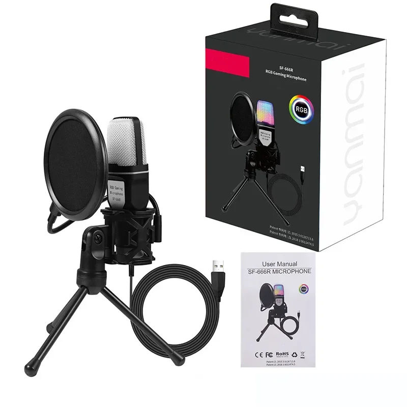 

Professional USB Microphone With RGB Lighting For Podcasting, Live Streaming,for Podcasting, Studio Recording