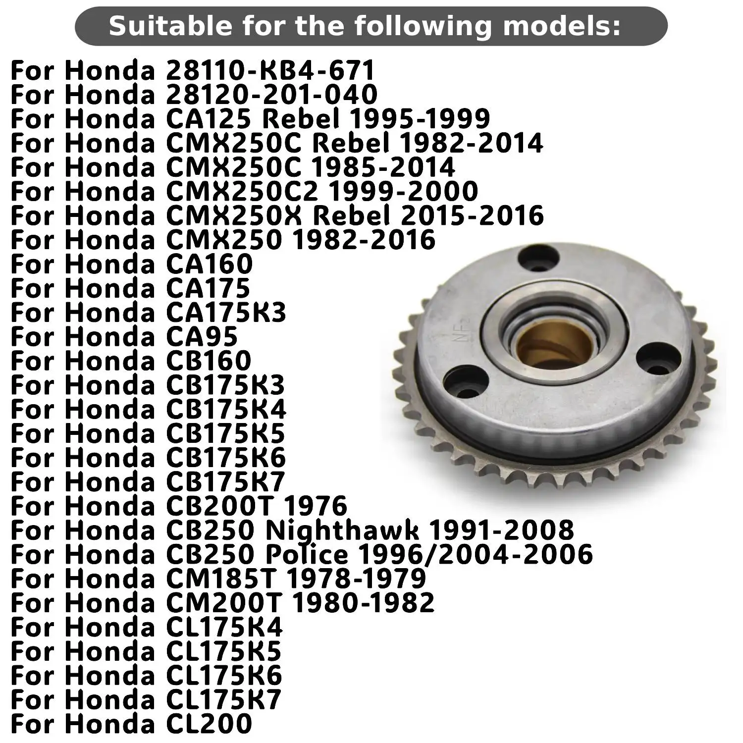 Motorcycle Starter Clutch Bearing For Honda CA125 CMX250C Rebel CMX250C2 CMX250 CA160 CA175 CA175K3 CA95 CB160 28110-KB4-671