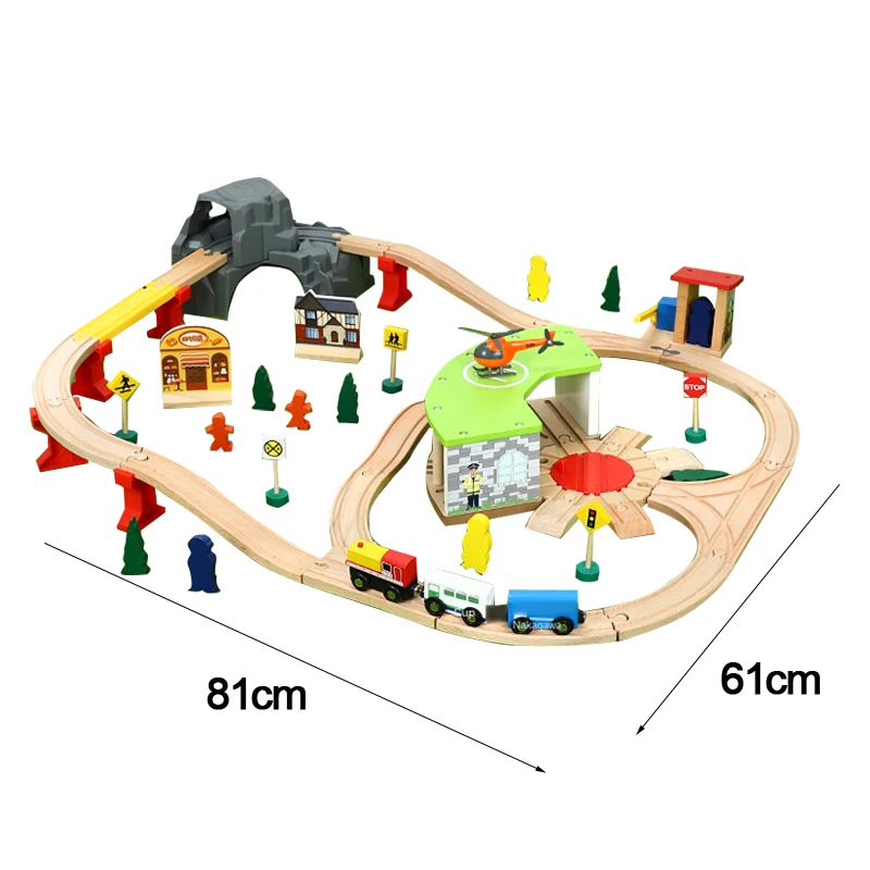 Track Set Children Rail Car Toy Large Garage Transport Cave Train Wooden Compatible With Wooden Track 1:64 Gift Pd07