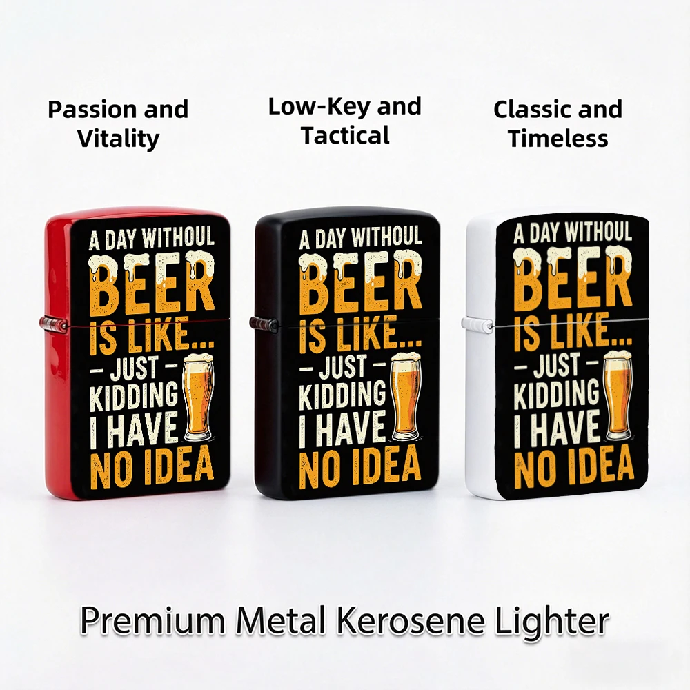 Vintage Flip Top Lighter lighters vintage Funny Beer Quote Text Art Retro Beer Mug Graphic Print lighters for smokers