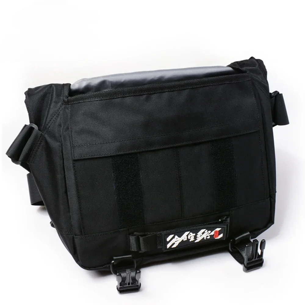 

-for LYSCHY Waterproof Crossbody Messenger Bag Two Zipper Oxford Wear-resistant Tool Bag Motocross Shoulder Pack