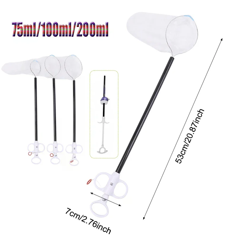 Disposable Polymer 75/100/200ml Sterile Single Use Laparoscopic Endobag Specimen Retrieval Bag Laparoscopy Surgery Tapered Bag