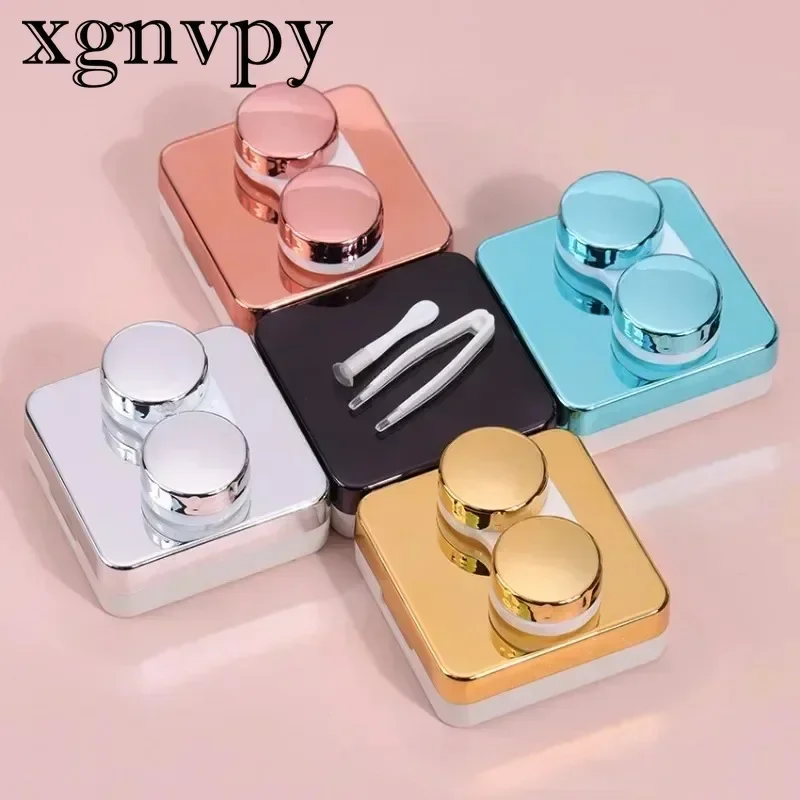 xgnvpy Electroplating Process of Square Contact Lens Box, Contact Lens Companion Box, Mirror Care Box