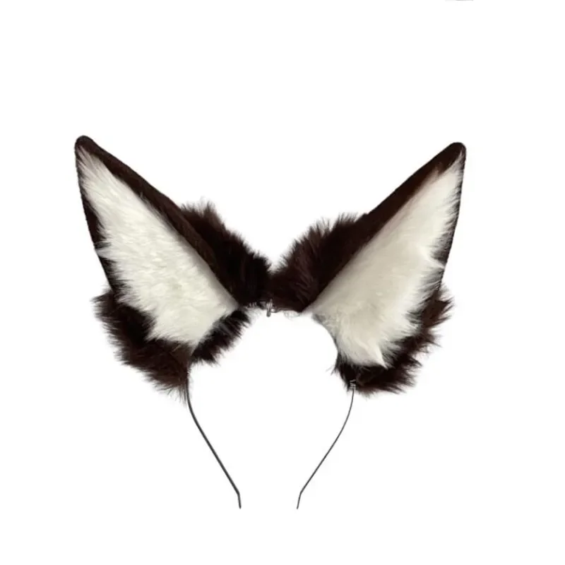 커스텀 수제 야수 애니메이션 코스프레 귀 핸드메이드 동물 고양이 늑대 여우 귀 머리띠 헤어 액세서리 시뮬레이션 헤어 코스프레 액세서리