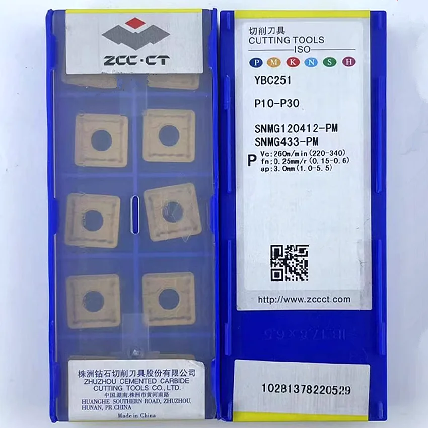 

SNMG120412-PM YBC251/SNMG120412-PM YBC252/SNMG120412 YBC251 ZCC.CT SNMG433 CNC blade carbide inserts turning inserts 10pcs/box