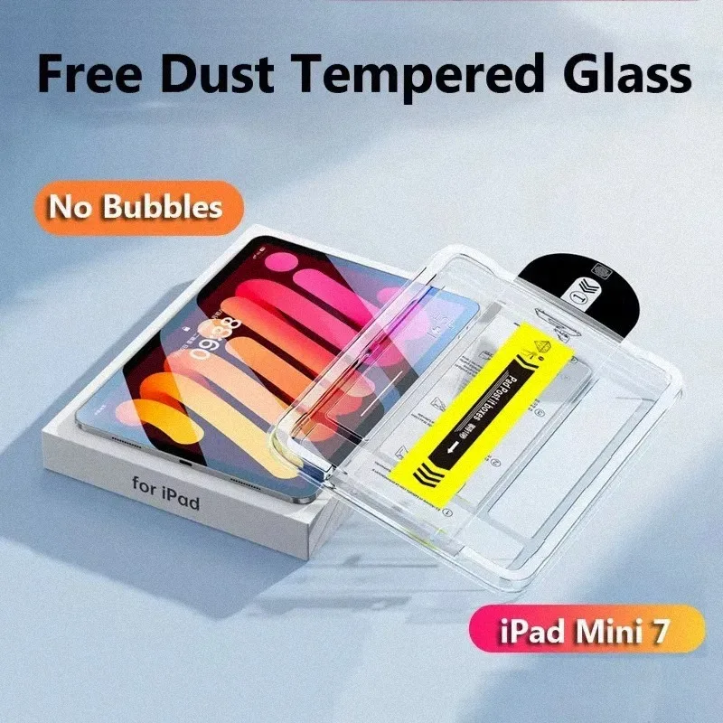 Auto Alignment Kit Tempered Glass For Ipad Pro 13 12.9 10 9 8 7 Air 6 5 4 3 2 Screen Protector For Ipad Mini 7 6 Screen Film