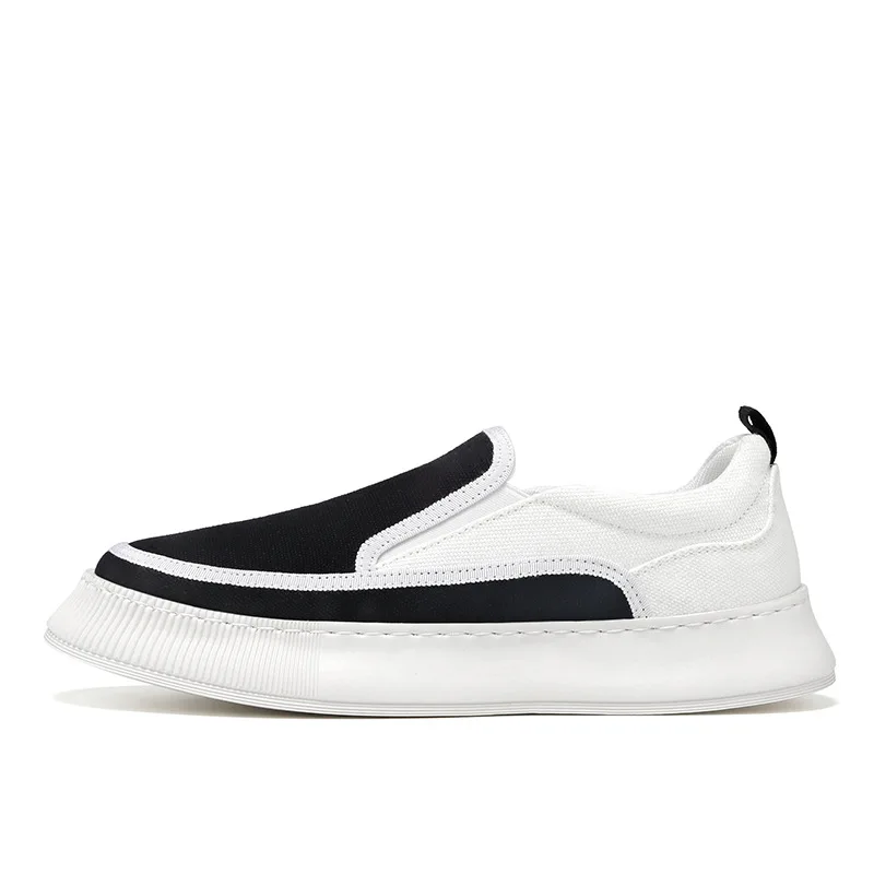 2025 New Mens Canvas Slip-On Sneakers Autumn Platform Sole Non-Slip Lightweight Casual Shoes Breathable Flat Comfortable Walking
