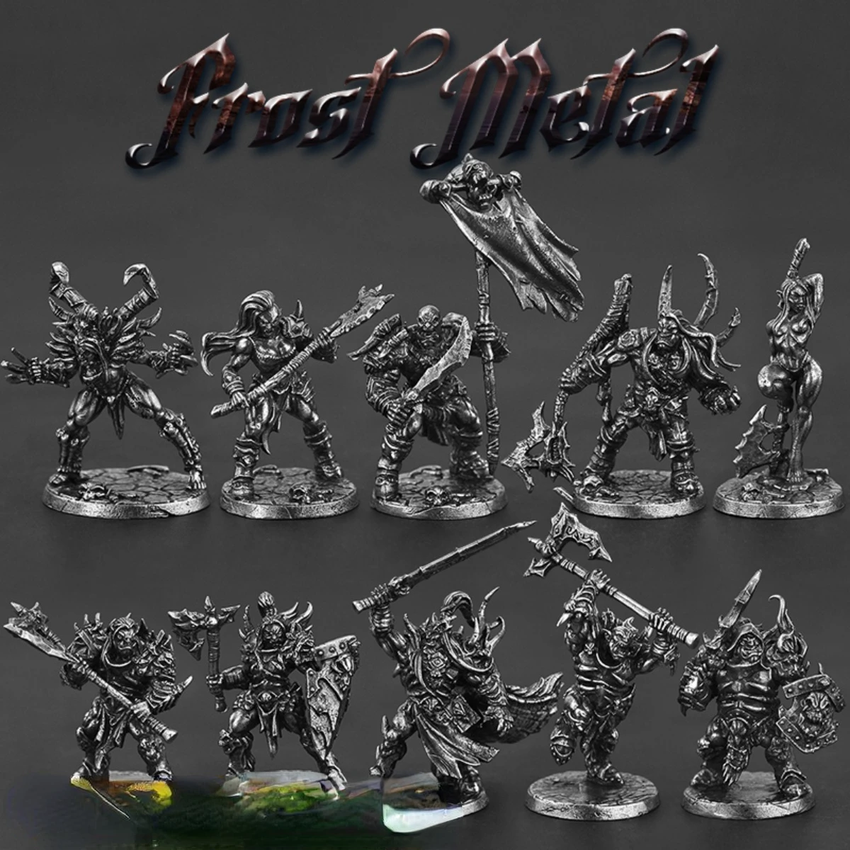 White Copper Warcraft Ogres Soliders Figurines Miniatures Vintage Metal Action Figures Model Statue Desktop Ornaments Gifts Toys