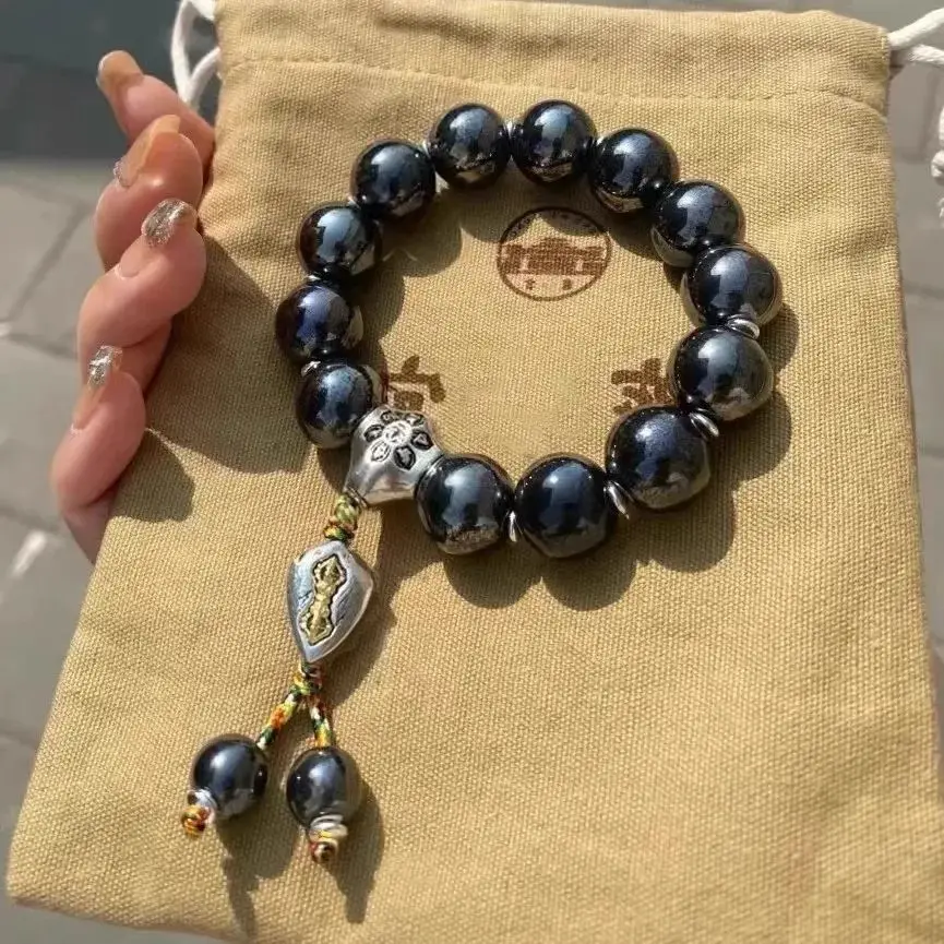 Temple Incense Ashes Glass Porcelain Bracelet Macaron Bracelet Buddha Beads Bless Safe Lucky Charms HandString Gifts for Women's