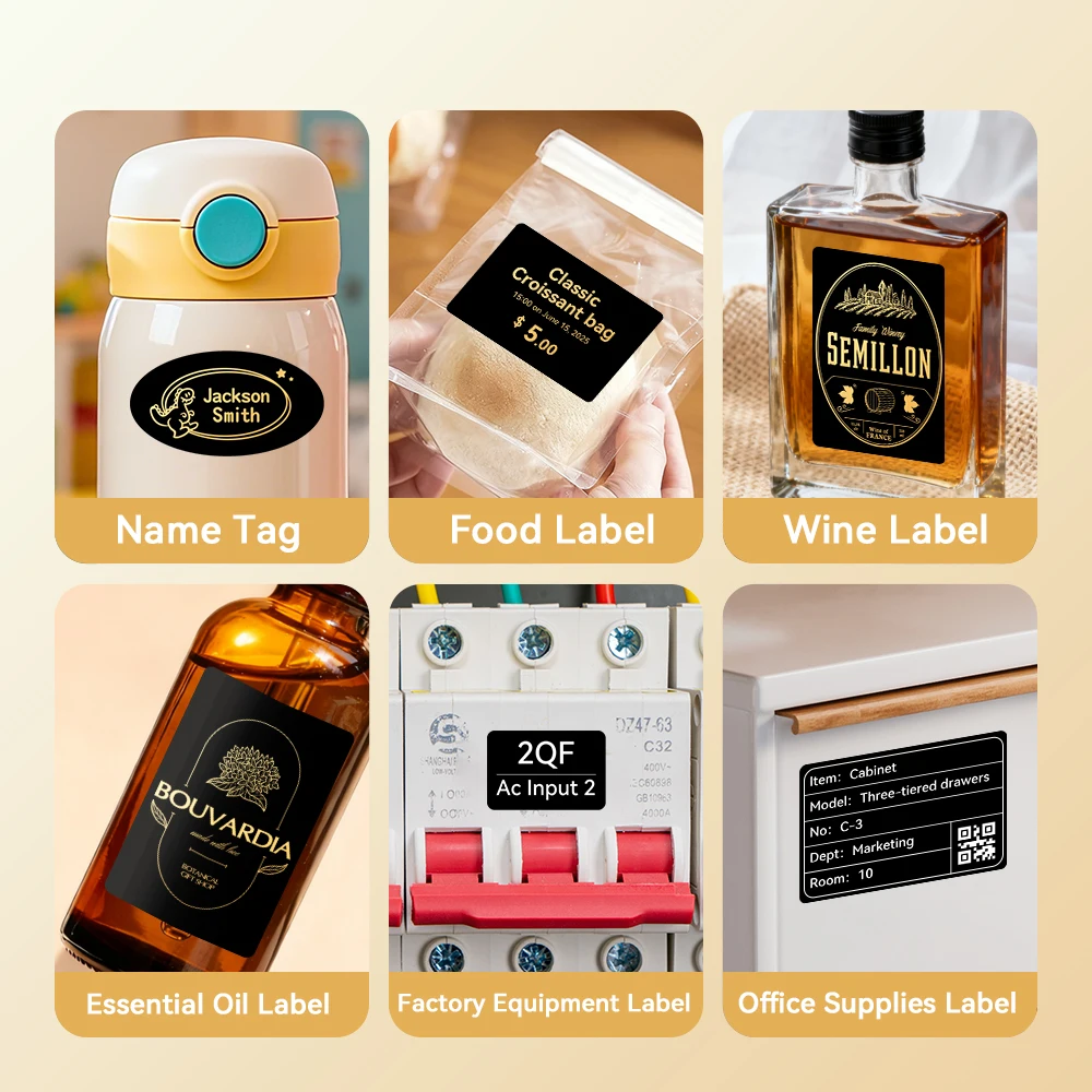 Niimbot M2 Thermal Transfer Label Paper Color Printing Ribbon White/Silver/Transparent/Cable Label Stickers Long-term Storage