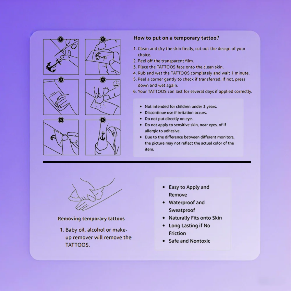 54pcs Temporary Tattoo Animal Stickers Temporary Tattoo Stickers Cute Stickers For Girls Shoulders Cheeks