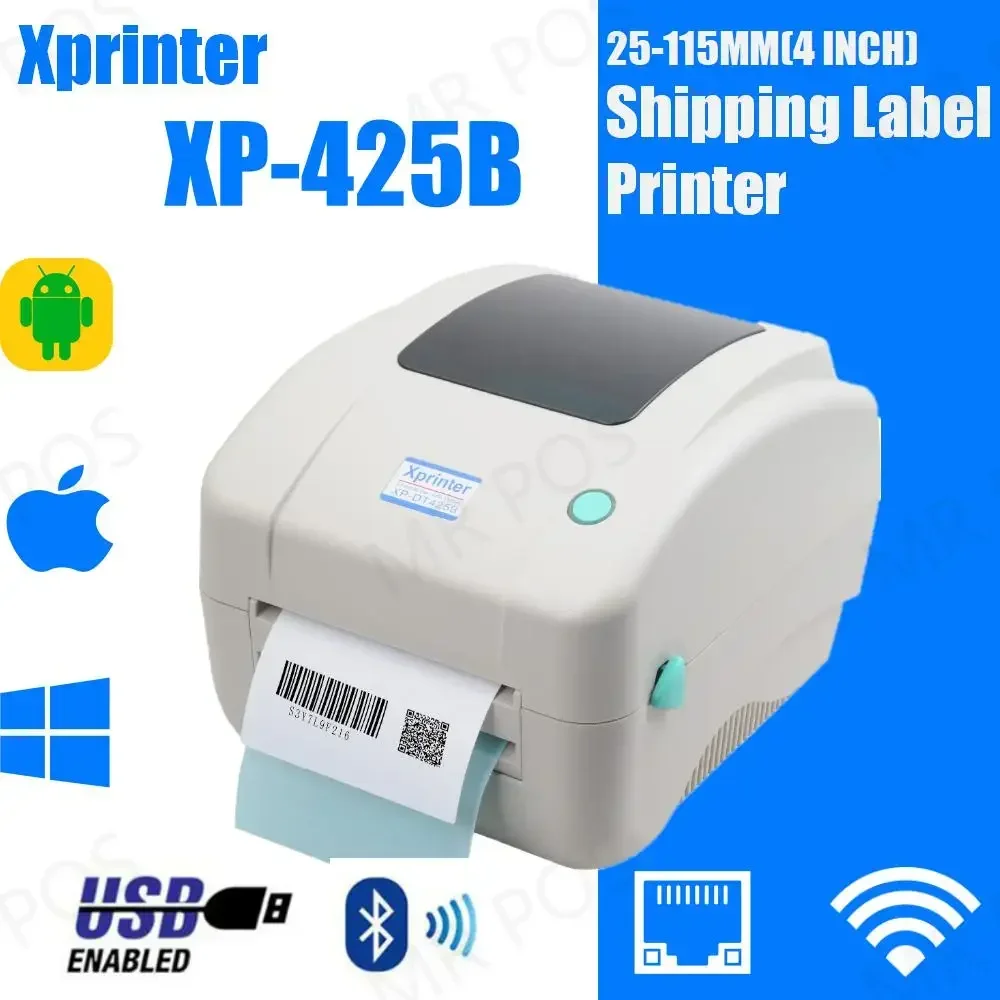 Xprinter DT425B Thermal Label Printer 4inch WiFi Thermal Shipping Label Printer Thermal Barcode Printer DPD POCHTA Barcode Maker