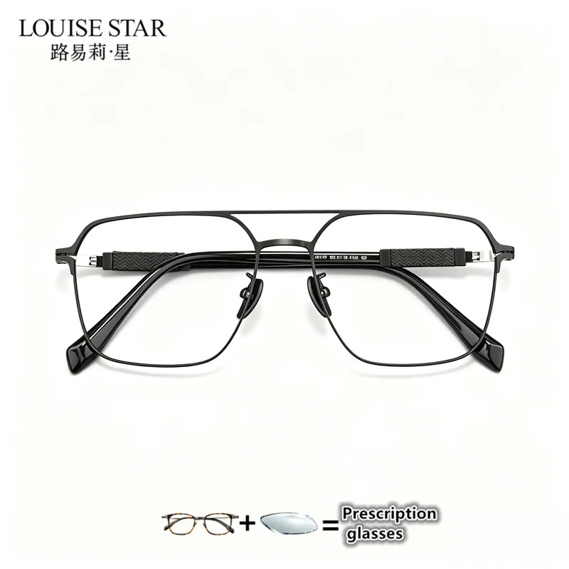 Non spherical resin prescription glasses, men's large frame classic myopia glasses with progressive photochromism