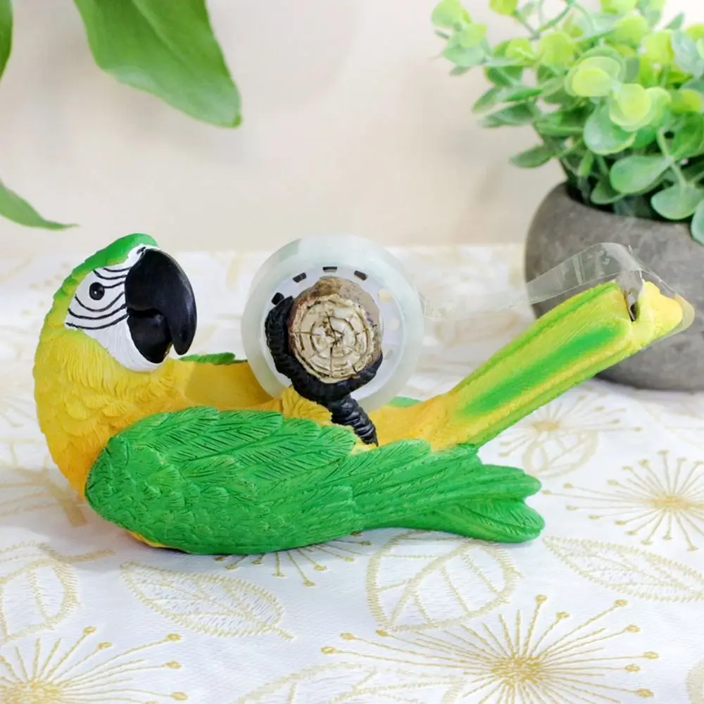 1 Set Cute Parrot Tape Dispenser Cartoon Easy to Use Bird Shaped Tape Holder Animal Shape Parrot Desktop Ornaments Home Decor