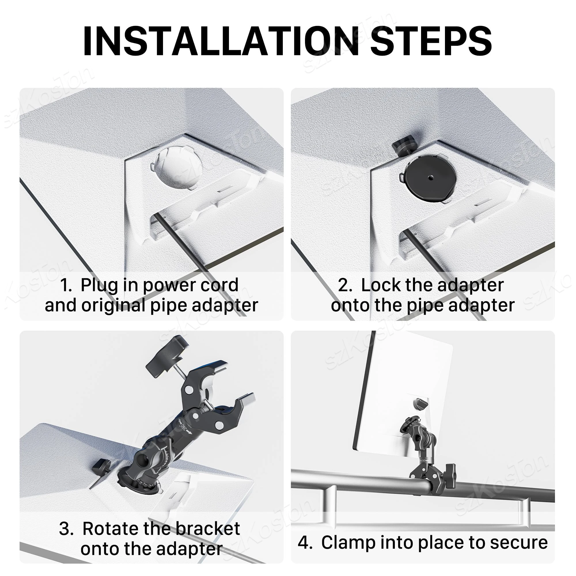 [2025 nuevo] soporte de abrazadera para Starlink Mini (SPX-04176000-501) soporte de fijación ajustable con adaptador para accesorios Starlink Mini