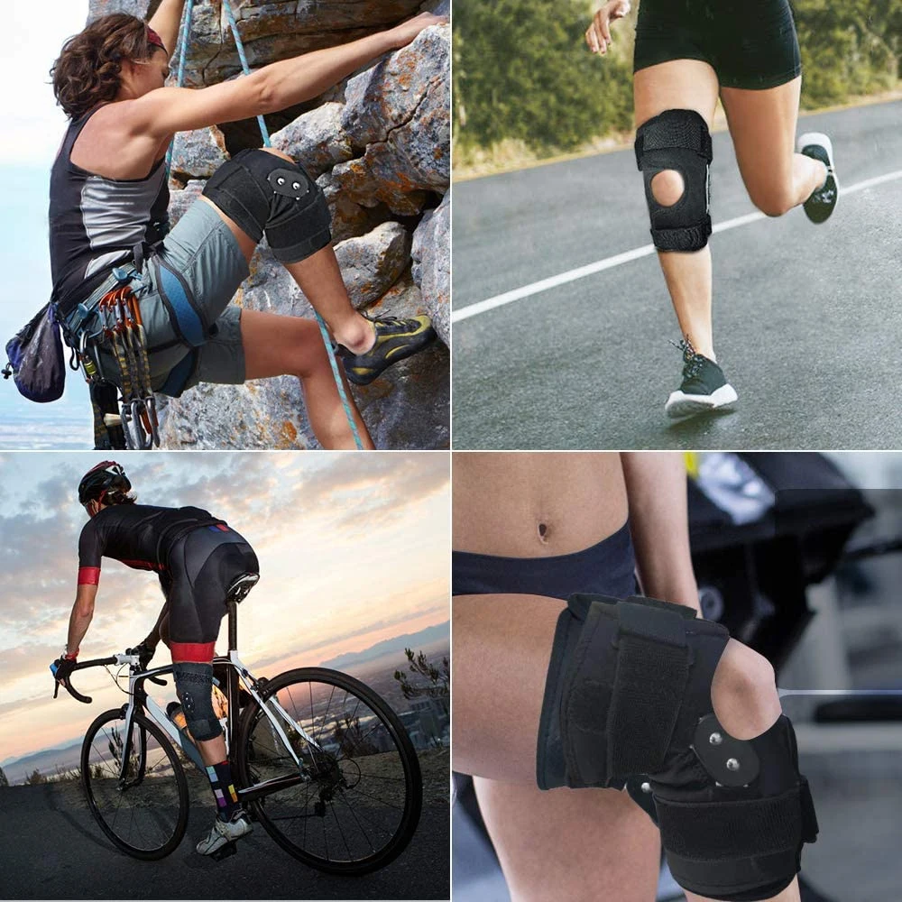 Hinged Knee Brace Support Side Patella Stabilizers With Strap Sports Knee Protective Pads For Knee Protection and Pain Relief