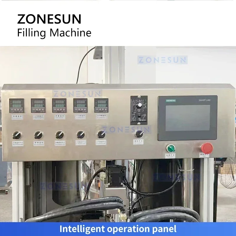 ZONESUN ZS-JRF4 4-Head Hot Filling Machine with Heating Mixing System for Vaseline Cream and Liquid Bottles