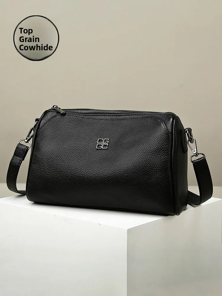 

Top Layer Cowhide Leather Crossbody Bag Women's New 2025 Multi-Layer Soft Leather Small Square Bag Single oulder Mom Sle