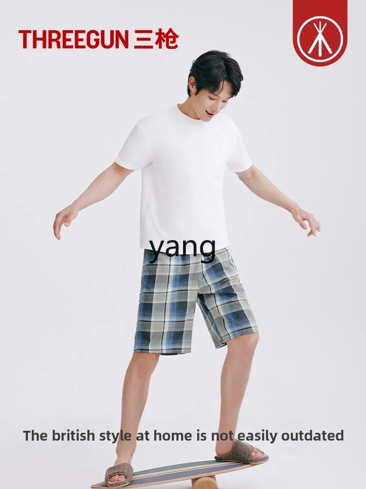 LMM summer pajama pants men's pure cotton large pants loose men's shorts beach pants