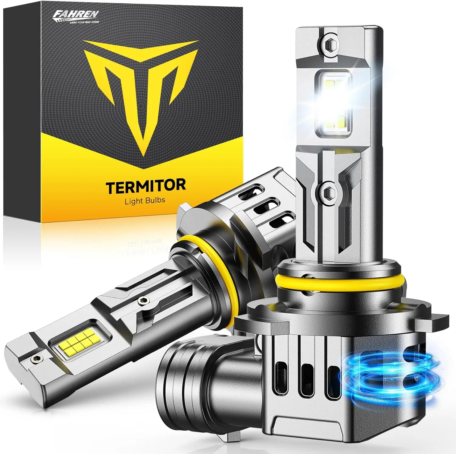

FAHREN 2 шт. 9005 светодиодные противотуманные фары, 2026 CANBUS автомобильные фары Elite Core 16 чипов 60000LM самые яркие, размер 1:1 как у галогеновых ламп